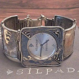 STATEMENT STERLING SILVER SQUARE  SILPADA WATCH